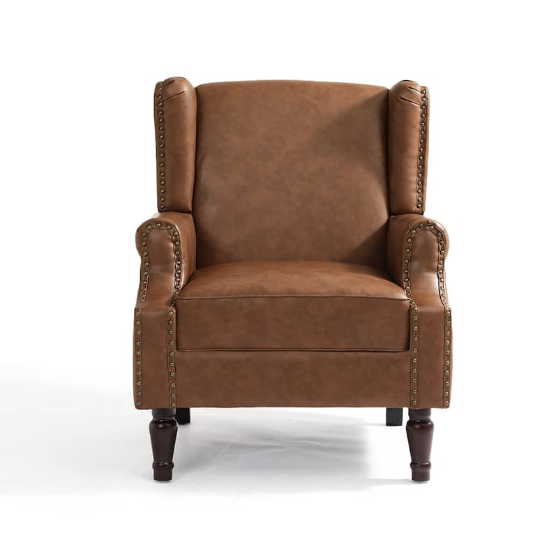 Wingback Accent Chair Nailhead Trim Living Room Reading Chair