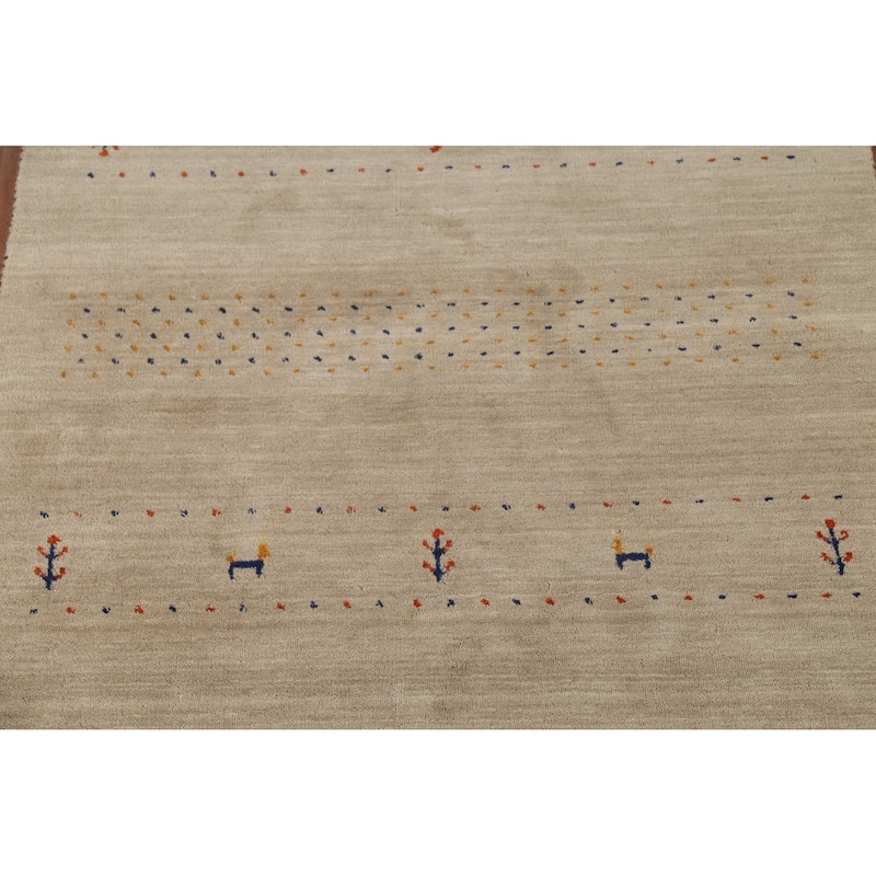 Tribal Gabbeh Oriental Accent Rug Handmade Wool Carpet - 3'11"x 5'10"