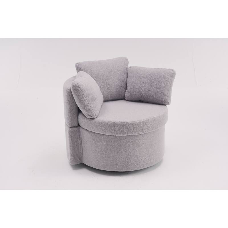 31.5" Swivel Barrel Chair with Storage