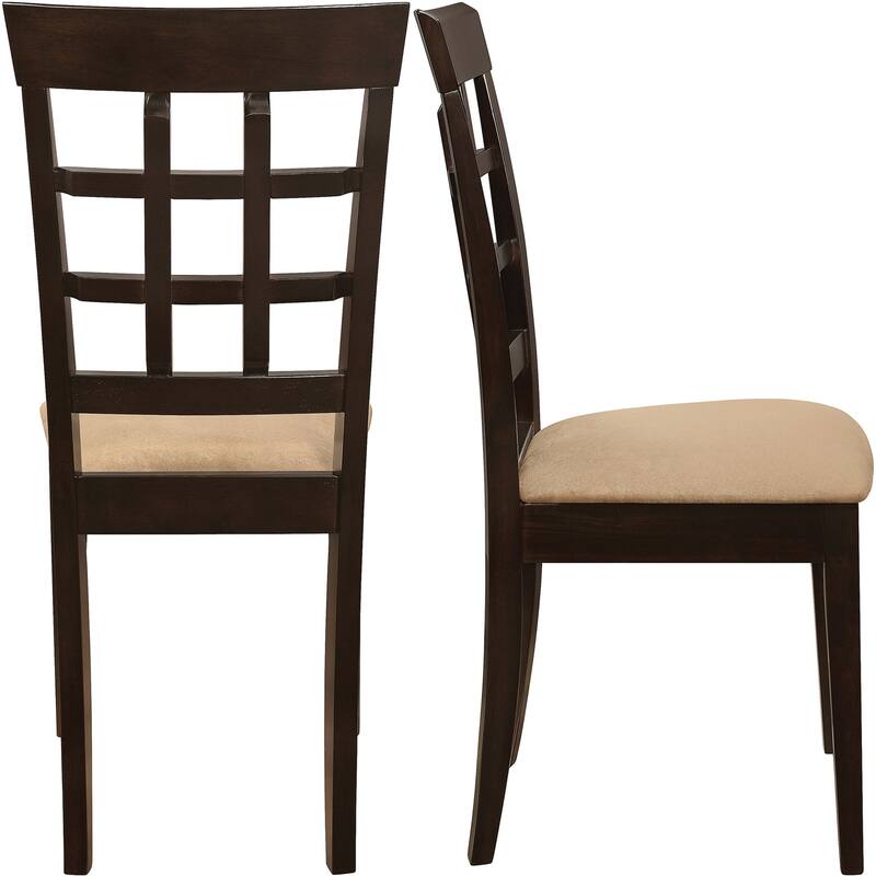 Classic Lattice Back and Upholstered Seat Dining Chairs (Set of 2)