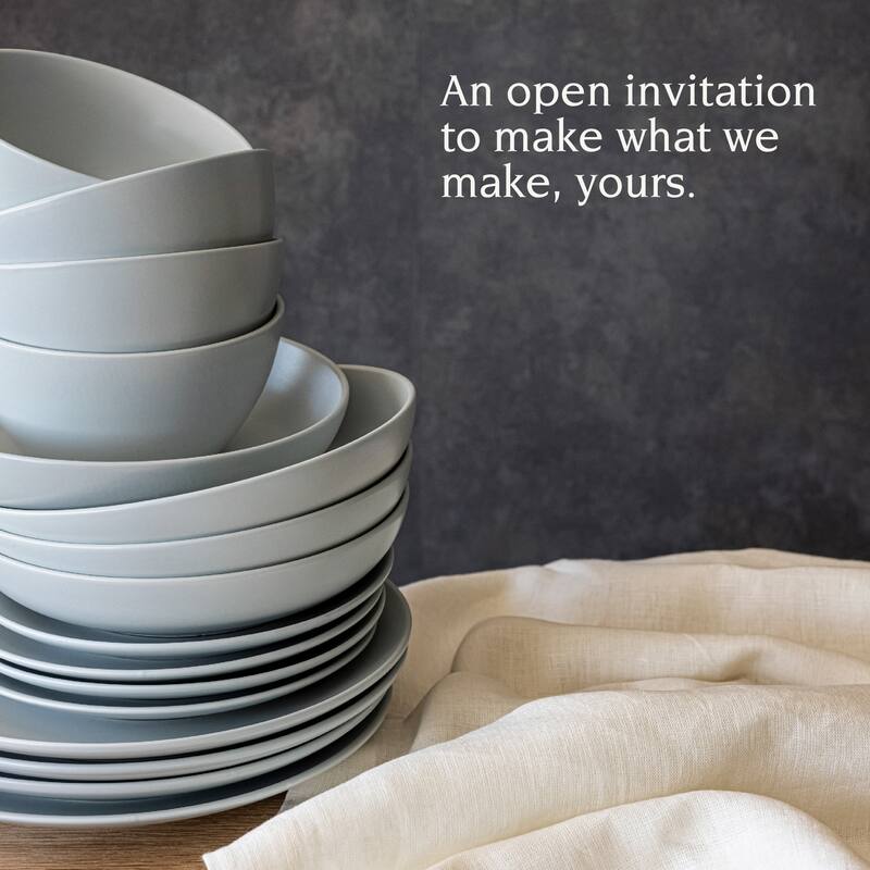 over&back Coupe Semi-Matte Stoneware Dinnerware Set