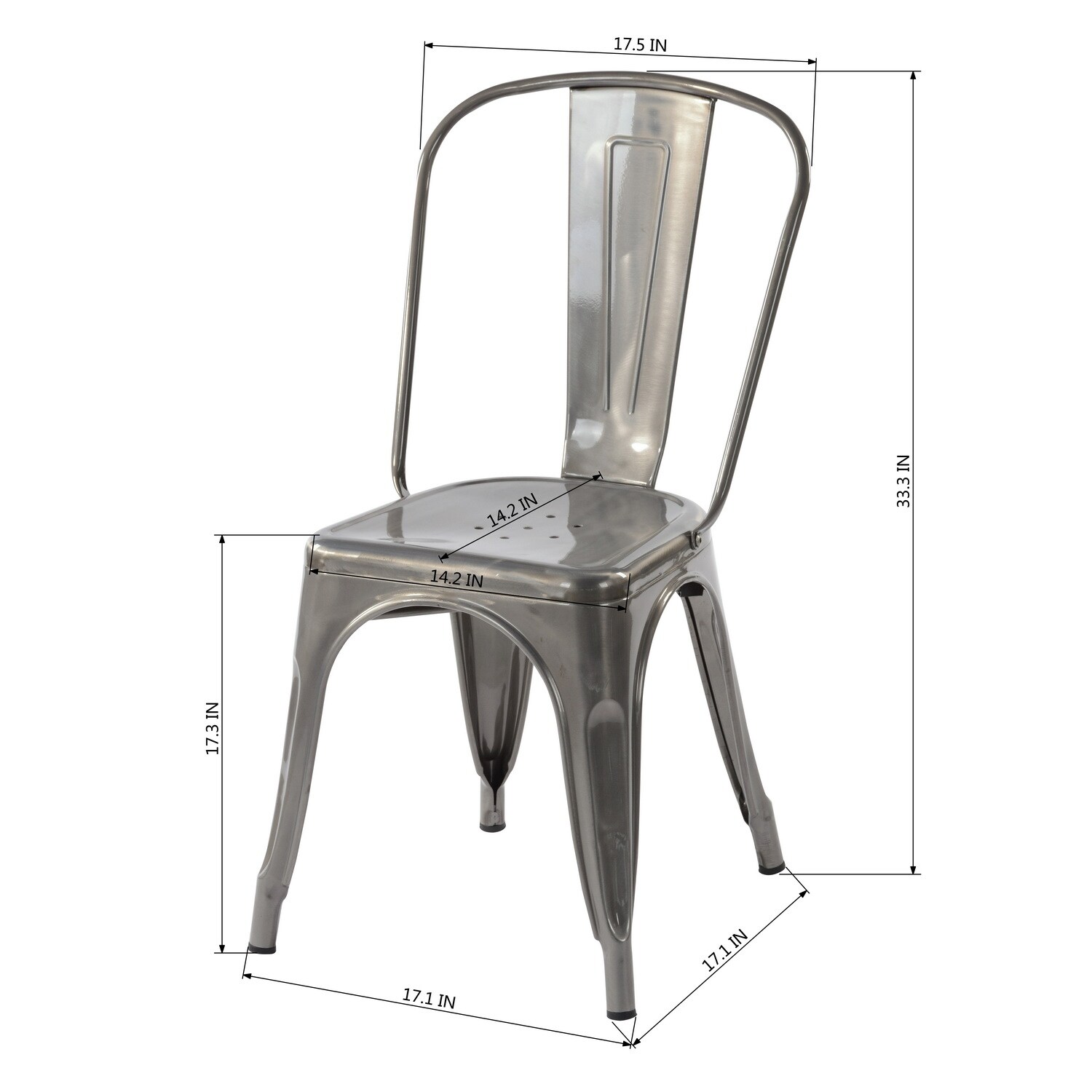 Kricox Metal Slat Back Stacking Side Chair Set of 32 Bed Bath