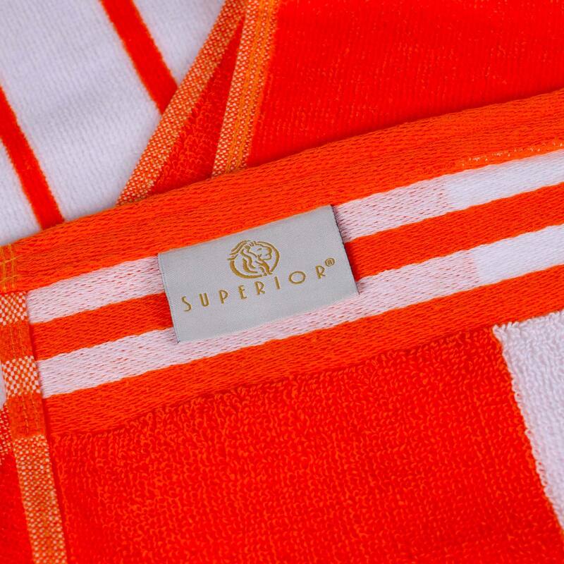 Superior Striped Large Oversized Cotton Beach Towel - Set of 2