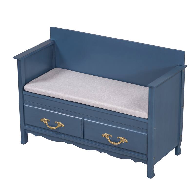 Shoe Bench with Removable Cushion,Hidden Storage and Back