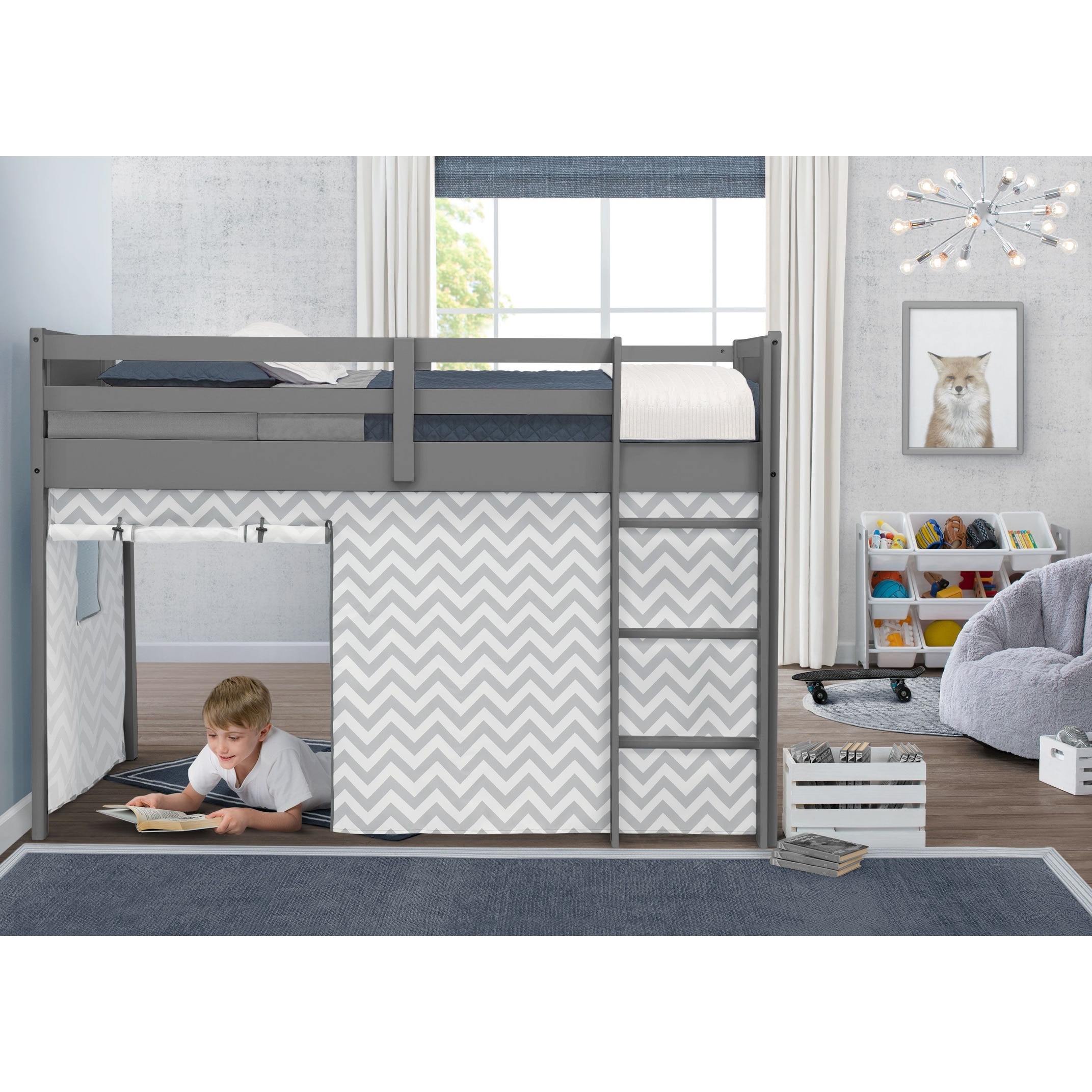 Twin loft shop bed curtain set