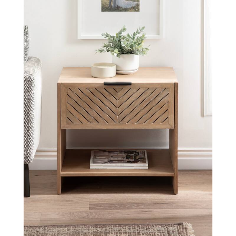 Kate and Laurel Mezzeta Wood Side Table