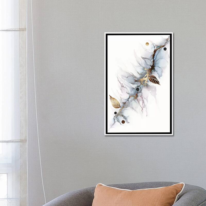 iCanvas "Coppered Vein Alcohol Ink Abstract Flower" by Pomaikai Barron Framed