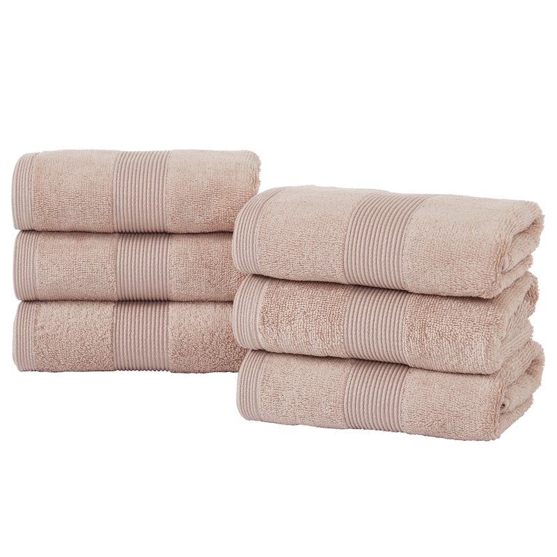 Fabstyles Luxury Hand Towels 16 x 28 Inches Set of 6 - 16x28 - Taupe