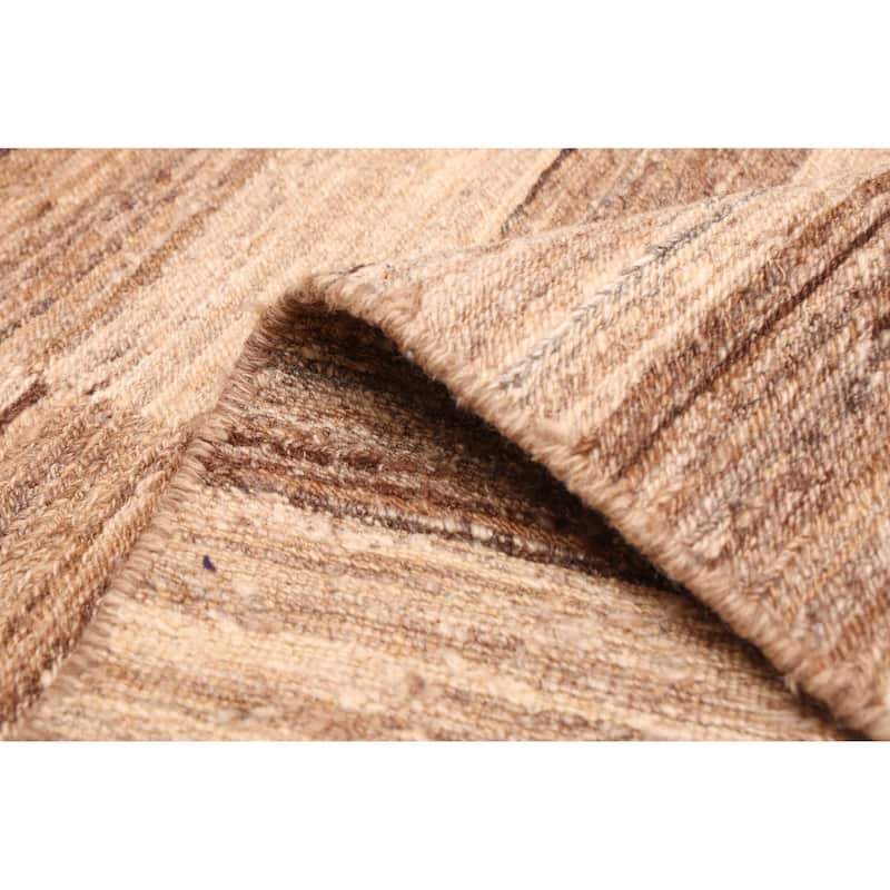 ECARPETGALLERY Flat-Weave Lahor Finest Beige, Brown Wool Tapestry Kilim - 8'2 x 10'5
