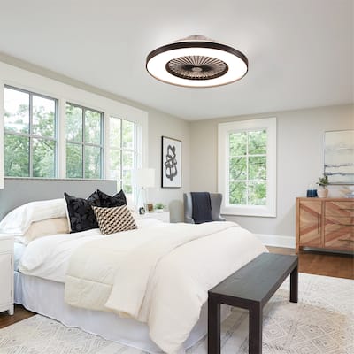 23" Bedroom Fan Light with Remote Control and Reversible DC Motor