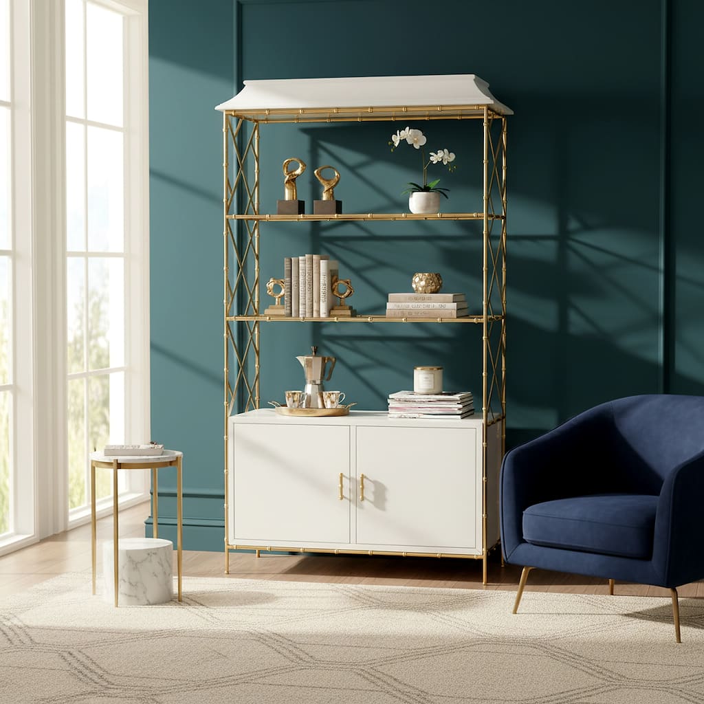 SAFAVIEH Home Adelia Bookshelf - 48"W x 20"D x 85"H