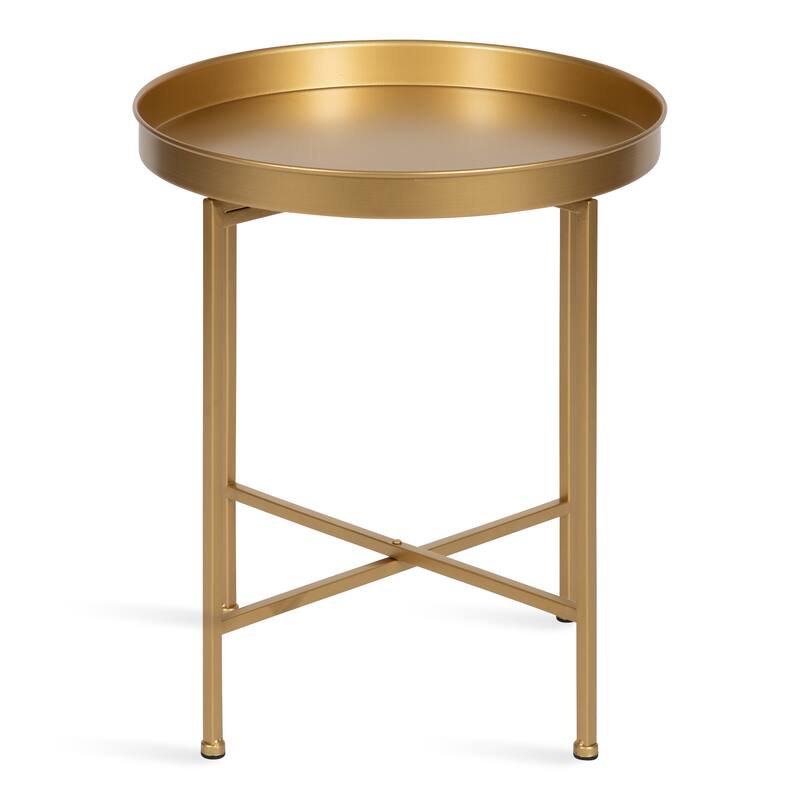 Kate and Laurel Celia Round Metal Side Table - 18.25x18.25x22