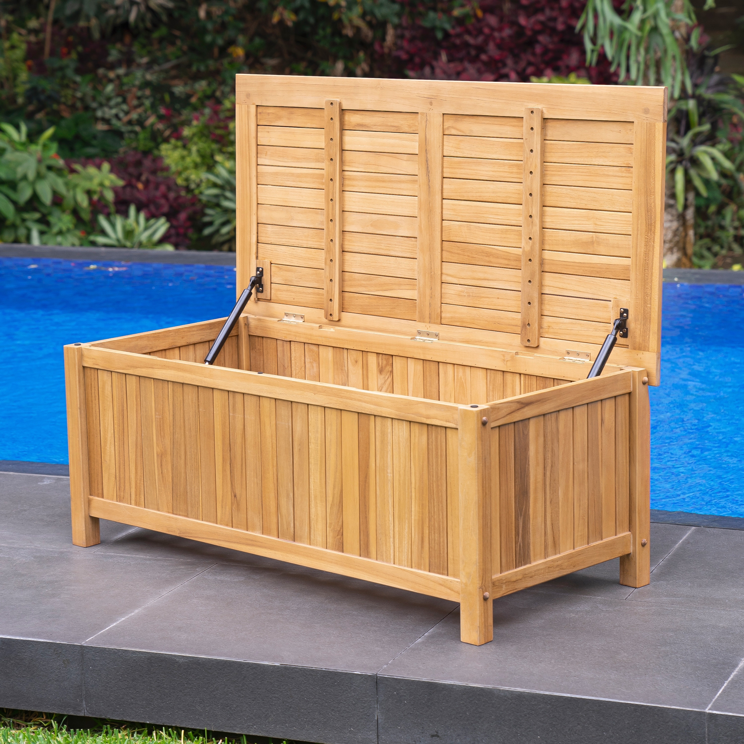 Cambridge Casual Kikori 48-inch Teak Outdoor Storage Box - On Sale Cambridge Casual Kikori 48-inch Teak Outdoor Storage Box - On Sale