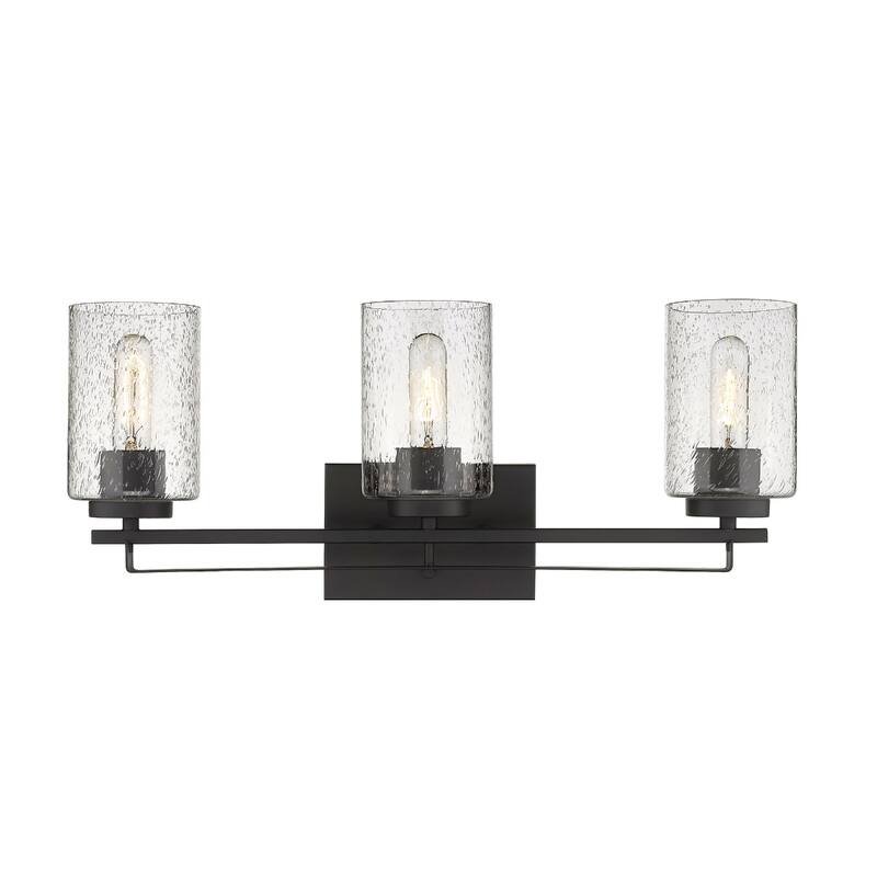 Modern Flush Mount Wall Light Fixture with Clear Bubble Glass Shade and LED Compatible for Bedroom