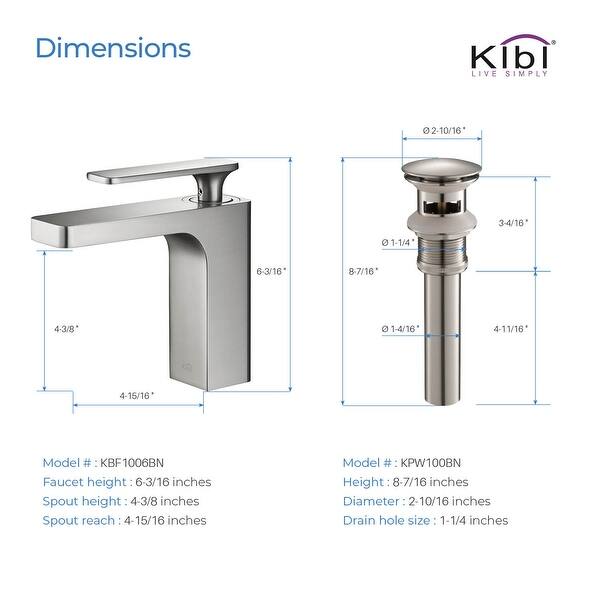 dimension image slide 1 of 3, Lead Free Solid Brass Single Handle Bathroom Vanity Sink Faucet with Water Hose