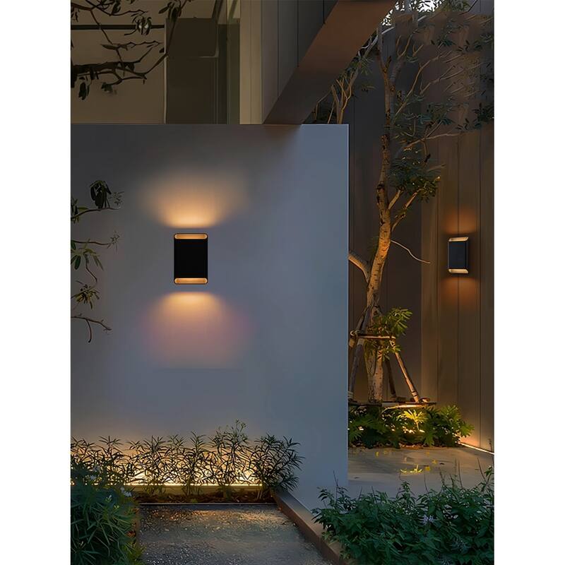 9" Black Modern Led Wall Sconce for Patio, Yard