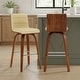 preview thumbnail 46 of 78, Skara Mid-Century Swivel Counter Stool, Upholstered Counter Height Chair with Bentwood Legs Set of 2 - Cream Faux Leather & Walnut