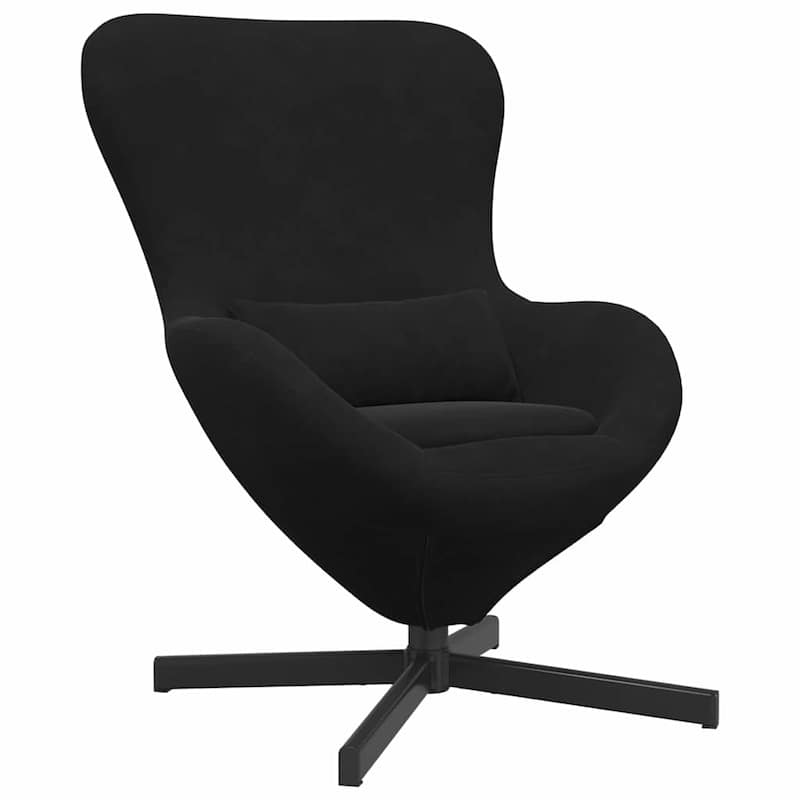 vidaXL Egg Chair Black/ Dark/Light Grey Velvet - 24.8 x 28.7 x 35.4
