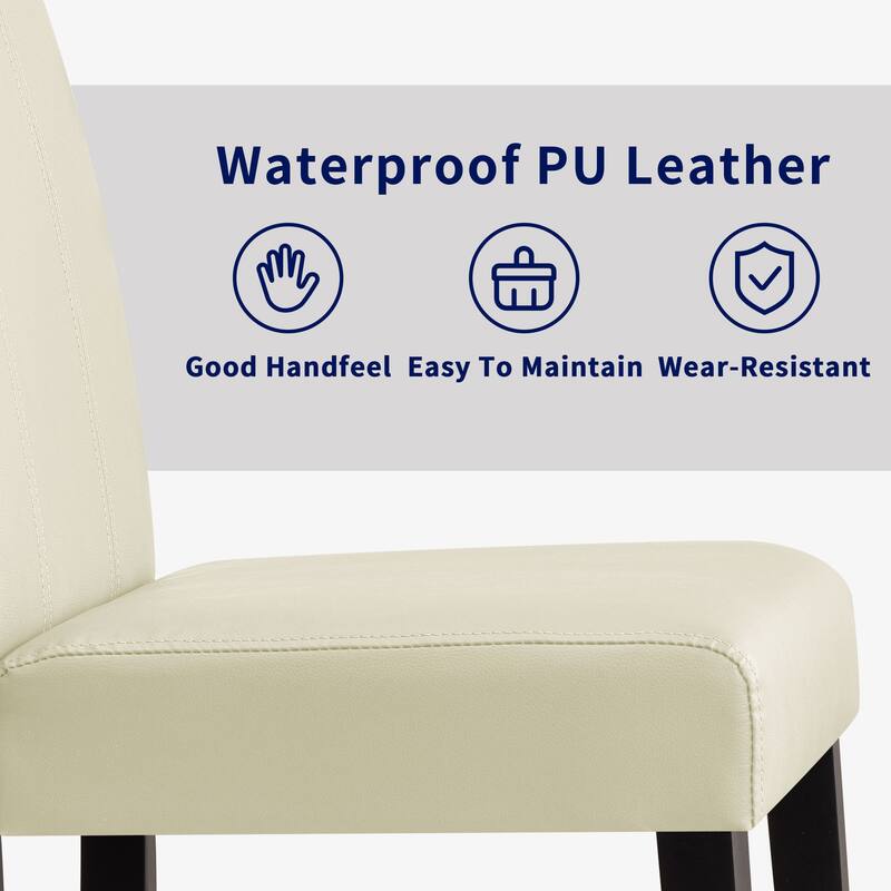 Subrtex(Set of 2)Faux Leather Parsons Upholstered Dining Chair
