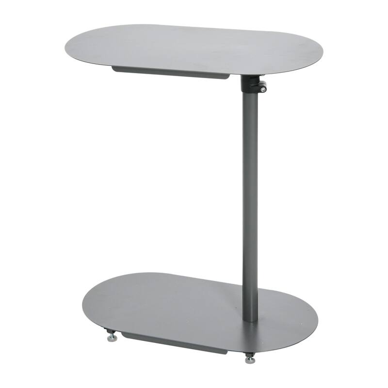 Modern Adjustable C-Shaped End Table - 20.0"L x 11.0"W x 32.0"H - Grey