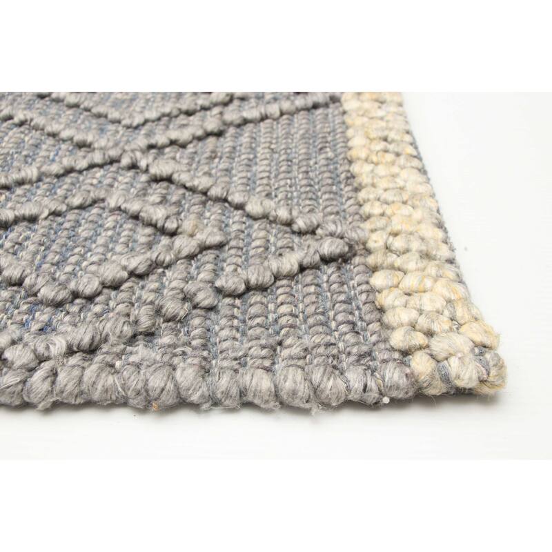 ECARPETGALLERY Braid weave Sienna Grey Wool Rug - 6'0 x 8'6