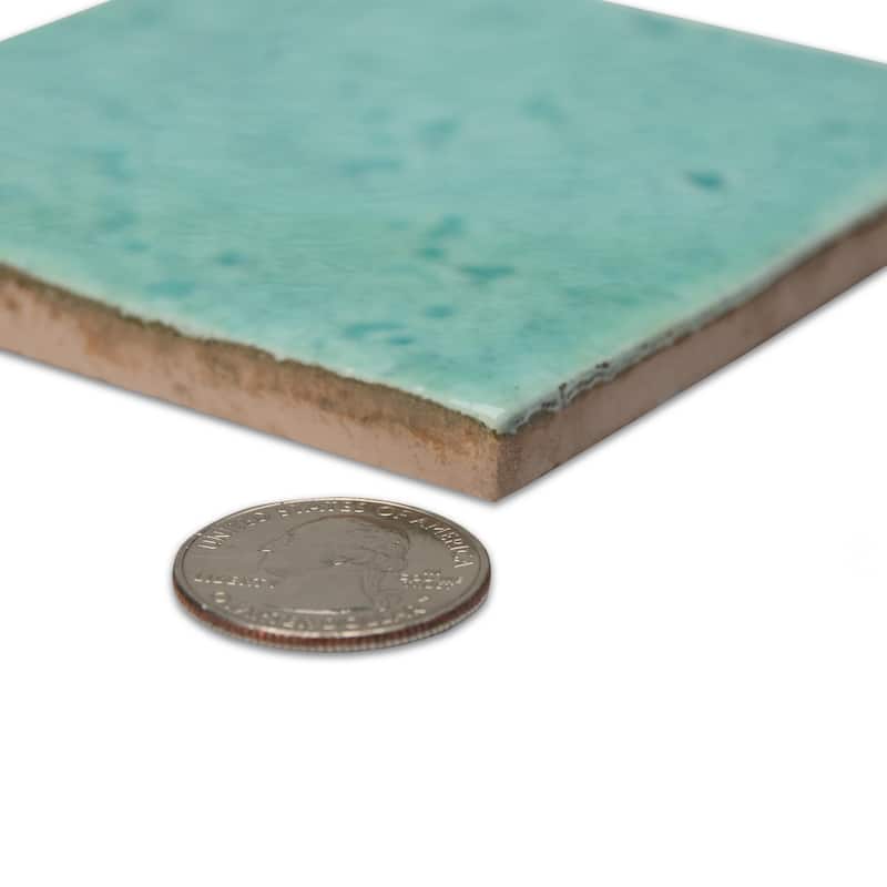 Merola Tile Menorca Aqua 4" x 4" Ceramic Wall Tile