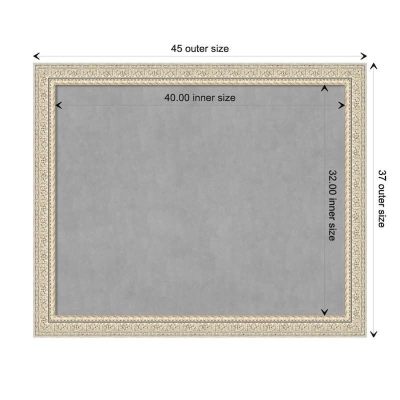 Amanti Art Fair Baroque Cream Framed Magnetic Board