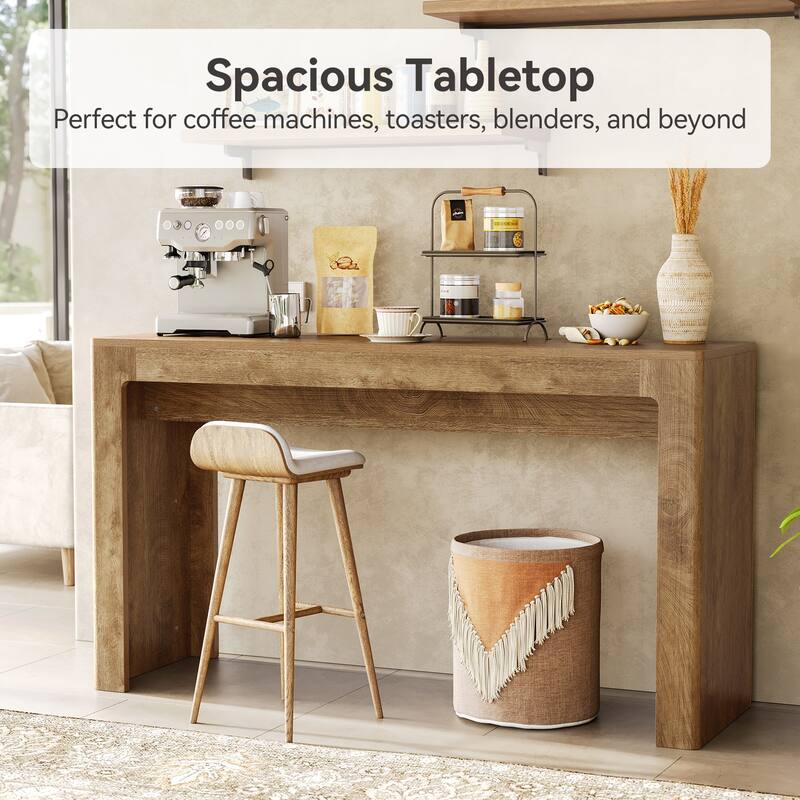 63" Long Bar Table for Kitchen, Dining Room, Wooden Counter Height Bar Table