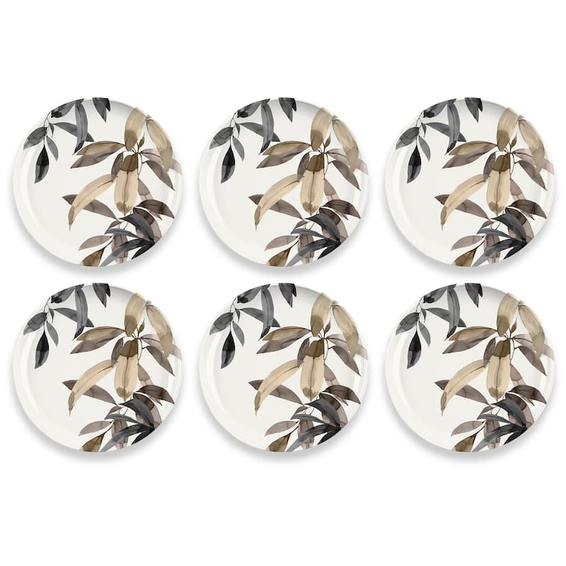 Abode Homewares by TarHong Bali Leaves Dinner Plate, (MERGE) 10.5", Set of 6