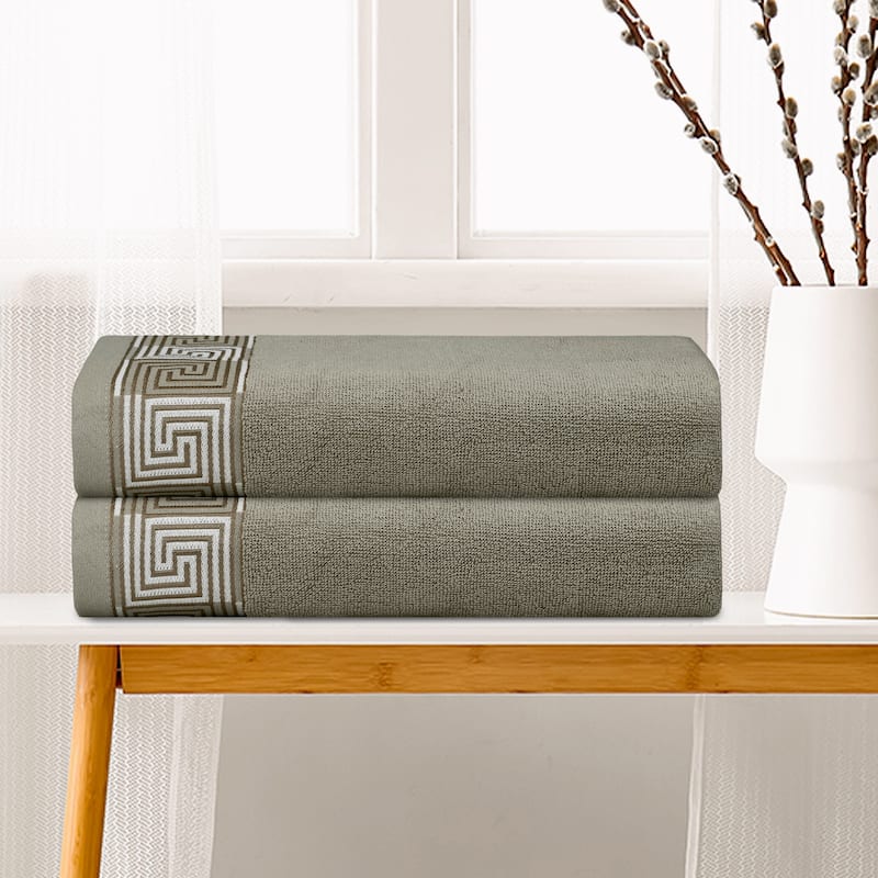 Cotton Bath Towels, 2 Pack Solid Bathroom Towels Set Highly Absorbent Towels for Bathroom 28" x 56"