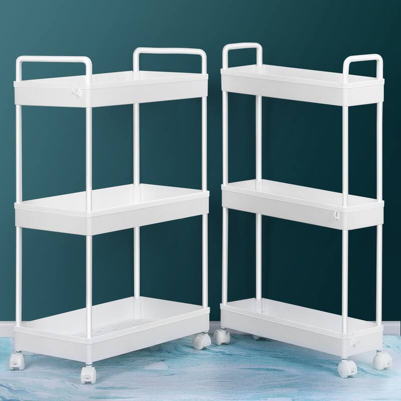 2 Pack Slim Storage Cart with Wheels