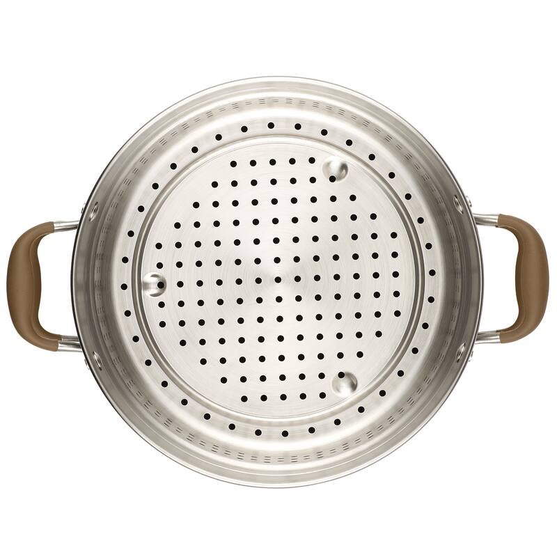 Anolon Advanced Home 8.5-Quart Wide Stockpot with Multi-Function Insert, Bronze