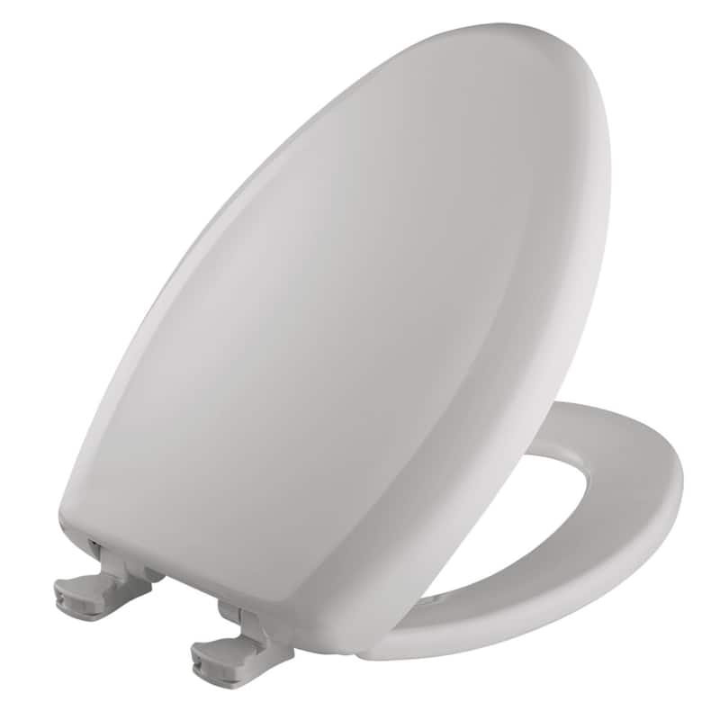 Bemis Elongated Plastic Toilet Seat in Ice Grey with STA-TITE Seat Fastening System, EasyClean & Change Blush ( )