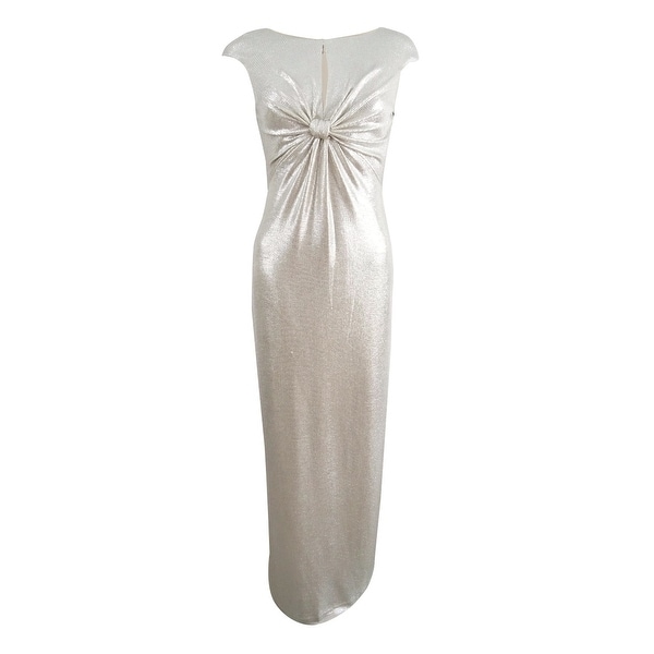 Vince Camuto Women's Metallic Twist-Front Gown - Silver/Gold