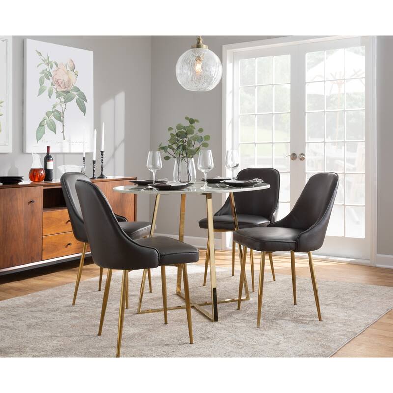 Silver Orchid Naldi Faux Leather Dining Chair - Set of 2