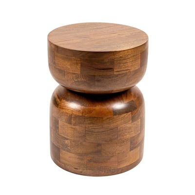 Noah Mango Wood Stacked End Grain Accent Table