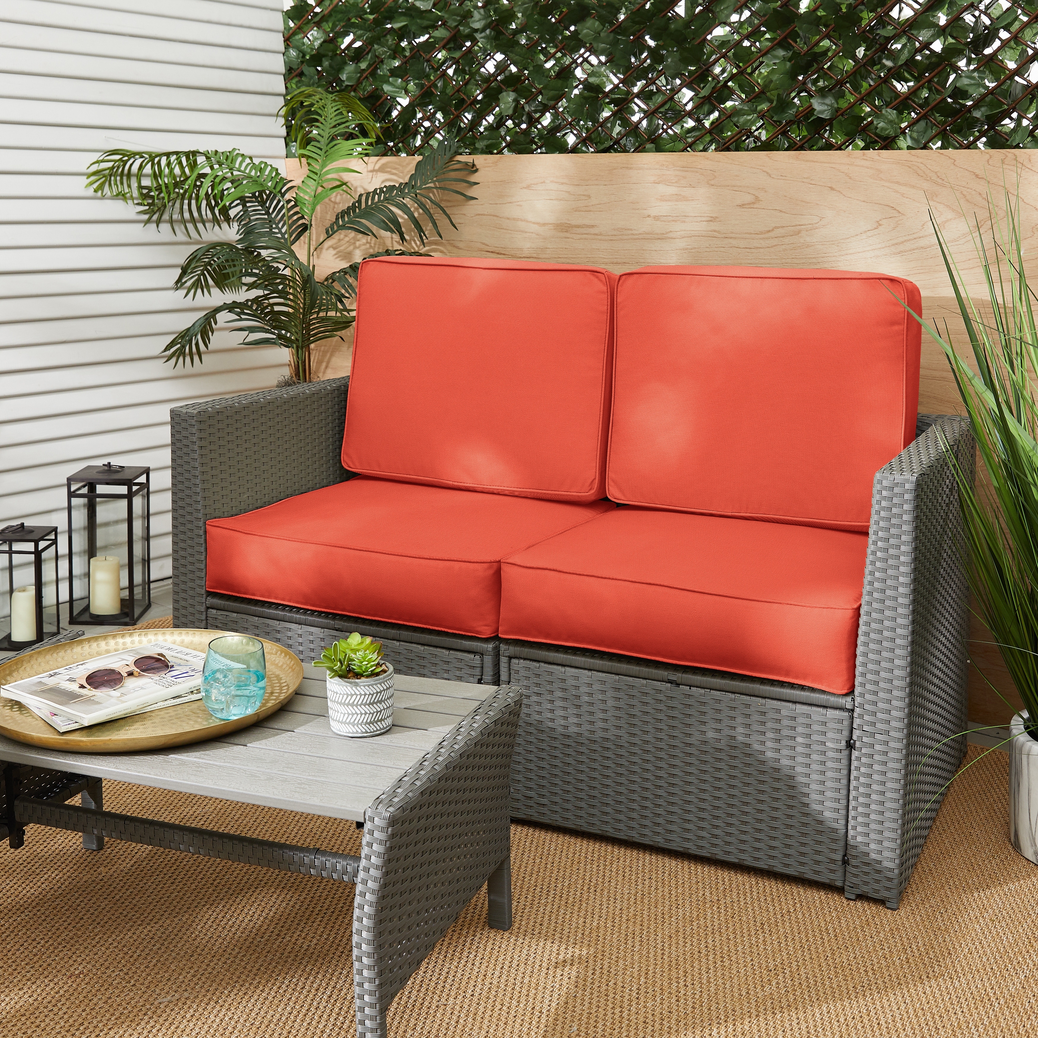 Deep loveseat outdoor best sale cushion