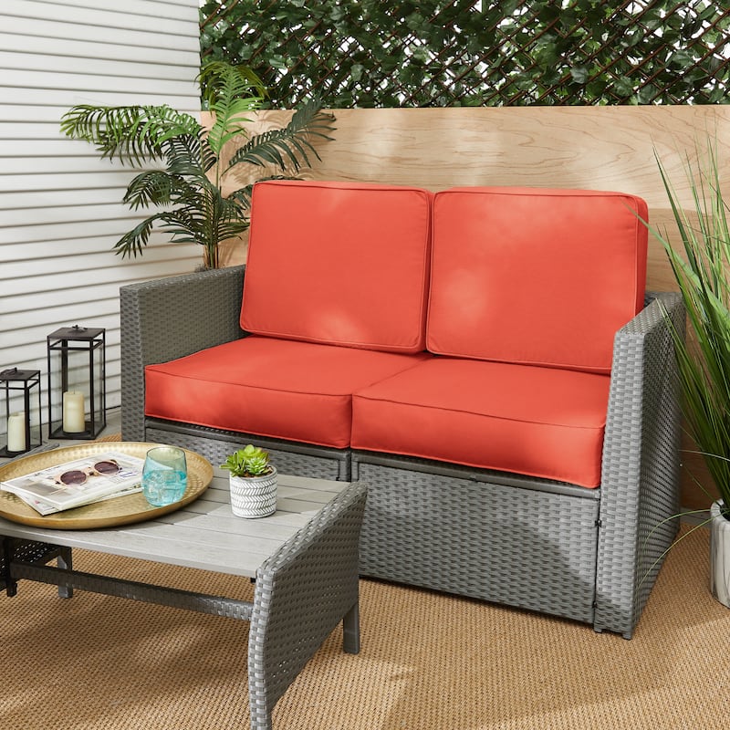Coral Corded Indoor/ Outdoor Deep Seating Loveseat Cushion Set - 23.5 in x 23 in