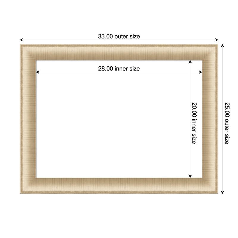 Amanti Art Elegant Brushed Honey Framed Dry Erase Magnetic Board - 33 x 25 in - Elegant Brushed Honey