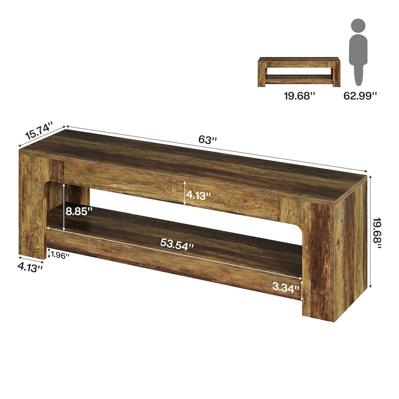 Farmhouse Rustic TV Stand for Living Room for 55/60/65/75-Inch TVs
