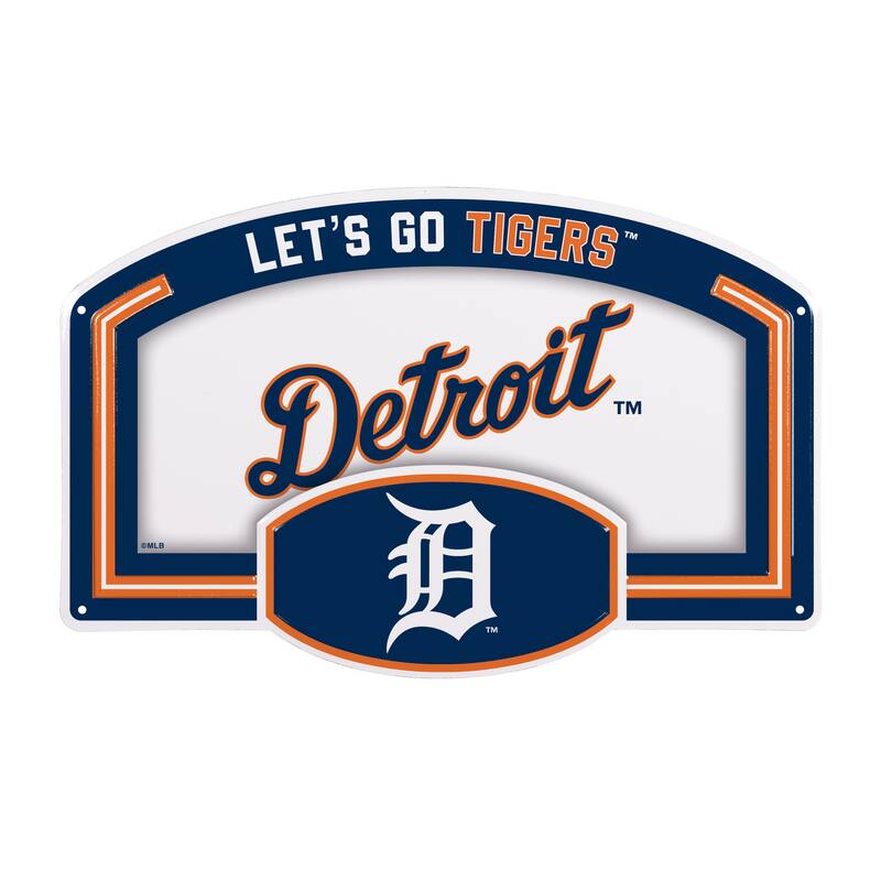 Detroit Tigers Embossed Steel Wall Sign, 11" x 17"