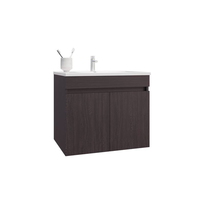 Bathroom Vanity with modern and sleek aesthetic., 2 Doors, 2 Shelves with engineered wood construction