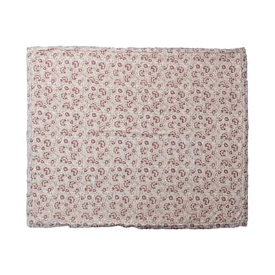 Woven Cotton and Sherpa Throw Blanket - Multi - 60.0"L x 50.0"W x 0.3"H