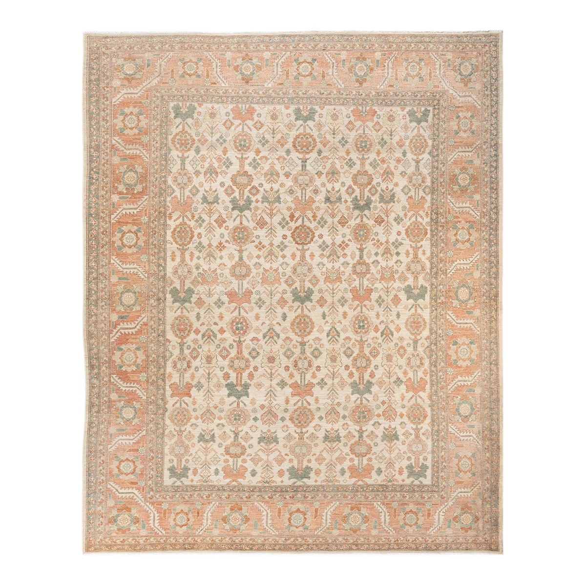 Solo Rugs Modern Elliot One of a Kind Hand Knotted Area Rug 6' 0 x 9' 4 Parchment 