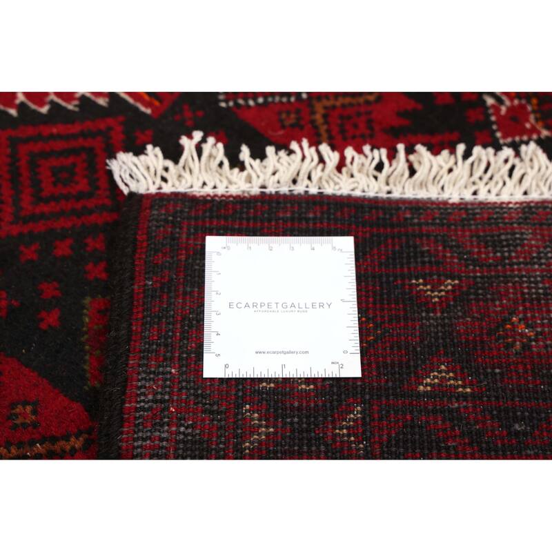 ECARPETGALLERY Hand-knotted Teimani Black, Red Wool Rug - 3'5 x 6'3