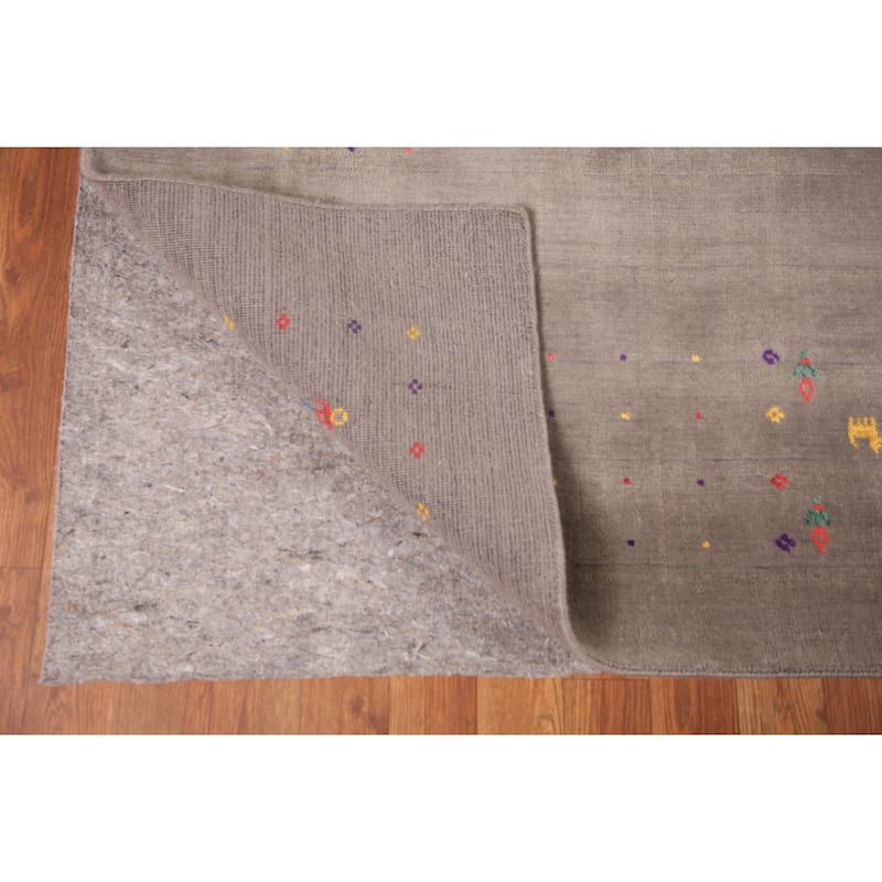 Tribal Gabbeh Oriental Square Area Rug Handmade Wool Carpet - 7'10" x 7'9"