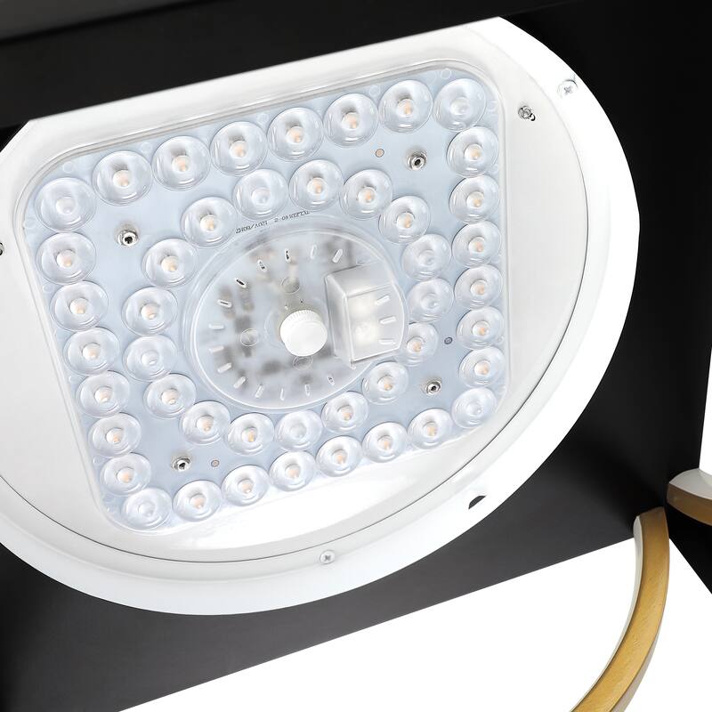 Modern 1-Light Matte Black LED Flush Mount Ceiling Light - 5.5'' H X 11.8'' W X 11.8'' D