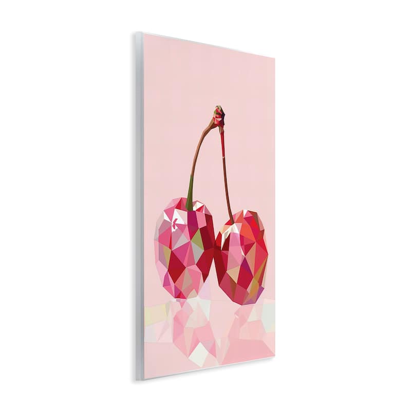 Stupell Pink Geometric Cherries Wall Plaque Art Design By LSR Design Studio