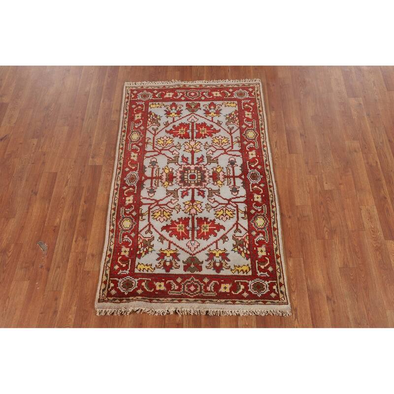 Heriz Serapi Oriental Foyer Rug Hand-Knotted Wool Carpet - 3'0"x 4'11"