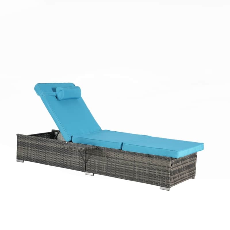 Outdoor Chaise Lounge Chair Set of 2 with Storage
